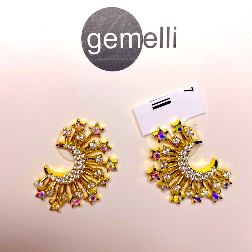 Gemelli Brand New Gold Toned Hoop Earrings
